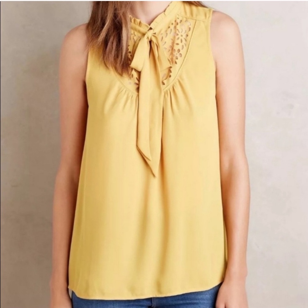 Anthropologie Yellow Blouse
